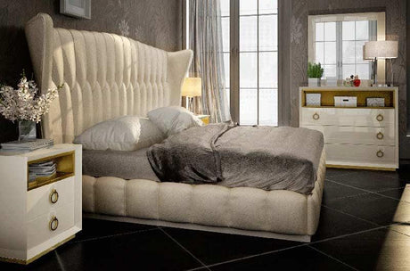 Esf Furniture - Velvet 4 Piece Eastern King Bedroom Set In Cream - Velvetekb-4Set