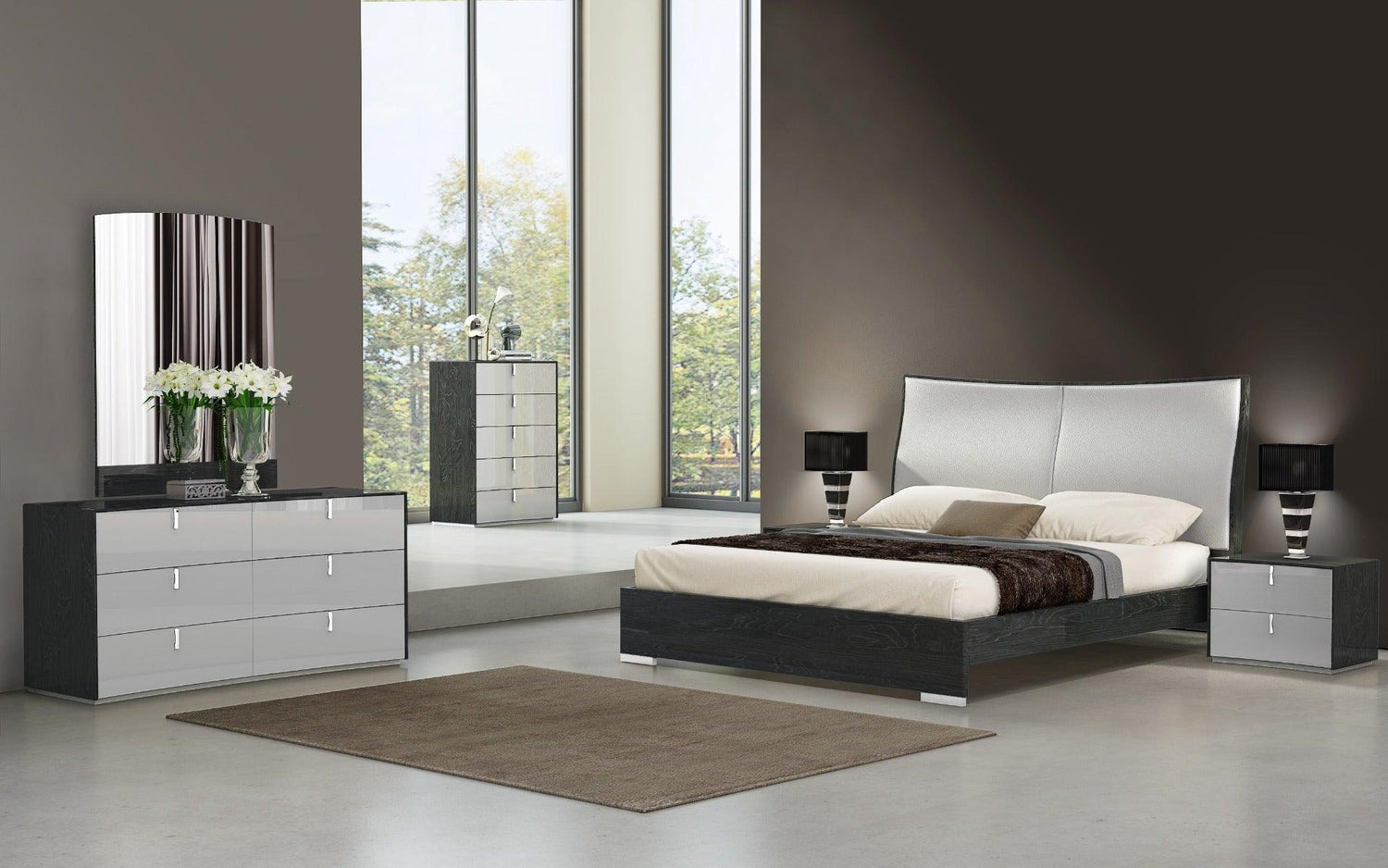 J&M Furniture - Vera 6 Piece King Bedroom Set In Grey - 17987-K-6Set