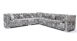 Divani Casa Fredrick Modern Grey Crushed Velvet Sectional Sofa Vg2T1117 - Gry - VG2T1117 - GRY - Home Elegance USA - 1