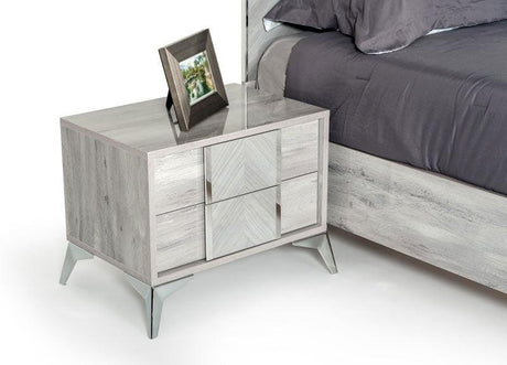 Vig Furniture - Nova Domus Alexa Italian Modern Grey Nightstand - Vgacalexa-Ns