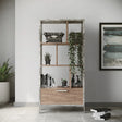 Nova Domus Boston Modern Brown Oak & Faux Concrete Bookcase Vganboston-Bc