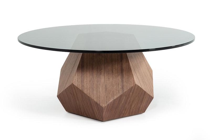 Vig Furniture - Modrest Rackham Modern Walnut & Smoked Glass Coffee Table - Vgbbl1602A