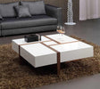 Modrest Makai Modern White & Walnut Square Coffee Table Vgbble624E-Whtwal