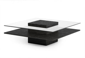 Modrest Clarion Modern Grey Elm & Glass Coffee Table Vgbble638E-Gry