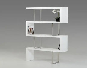 Modrest Maze Modern White High Gloss Bookcase Vgbbmd105-Wht