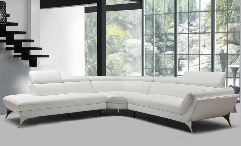 Vig Furniture - Divani Casa Graphite Modern White Leather Sectional Sofa - Vgca1541-Wht