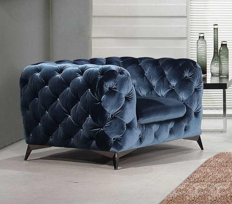 Vig Furniture - Divani Casa Delilah Modern Blue Fabric Chair - VGCA1546-BLU-CHR