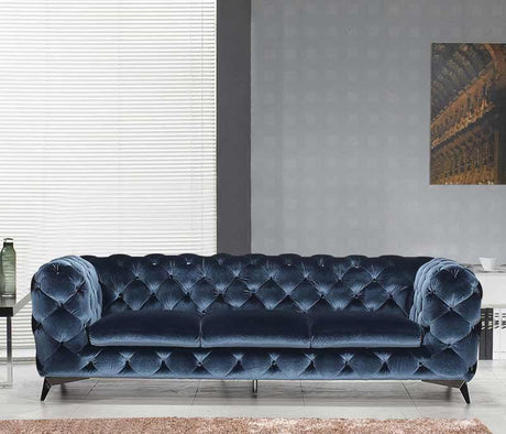 Vig Furniture - Divani Casa Delilah Modern Blue Fabric Sofa - Vgca1546-Blu-Sofa