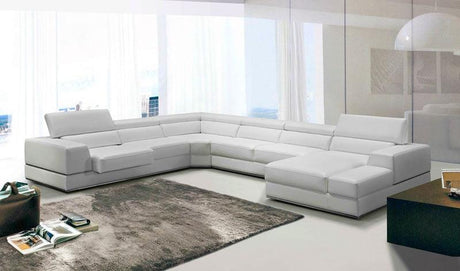 VIG Furniture - Divani Casa Pella Modern White Bonded Leather Sectional Sofa - VGCA5106-BL-WHT