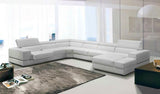 Vig Furniture - Divani Casa Pella Modern White Bonded Leather Sectional Sofa - Vgca5106-Bl-Wht