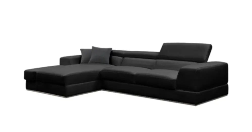 Divani Casa Pella Mini Modern Black Leather Sectional Sofa Vgca5106A - Blk - VGCA5106A - BLK - Home Elegance USA - 1