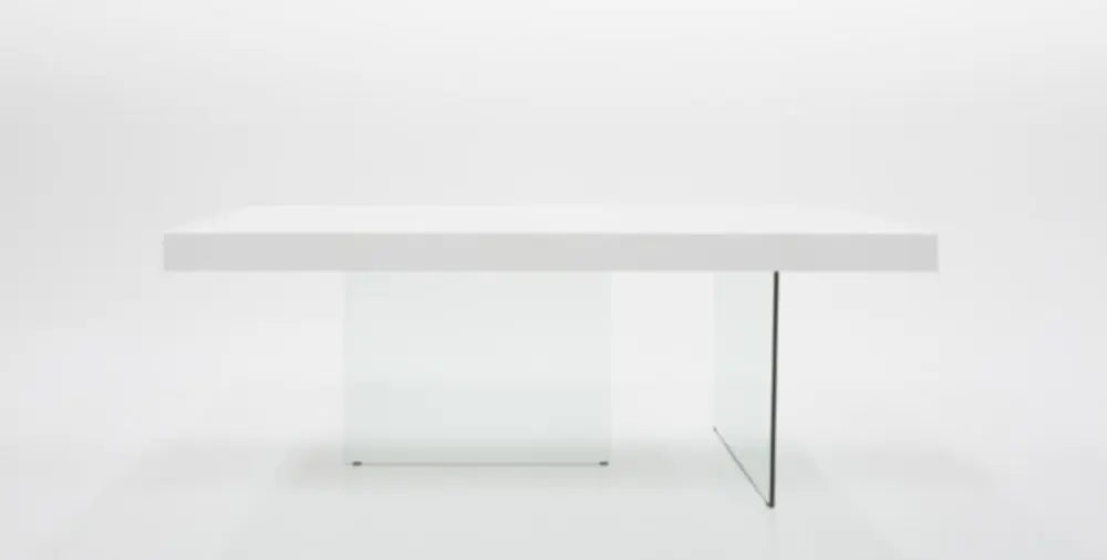 Vig Furniture - Modrest Encino Modern White & Glass Dining Table - Vgcncp1712D-200100-Wh-P2