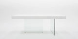 Vig Furniture - Modrest Encino Modern White & Glass Dining Table - Vgcncp1712D-200100-Wh-P2