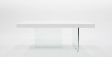 Vig Furniture - Modrest Encino Modern White & Glass Dining Table - Vgcncp1712D-200100-Wh-P2