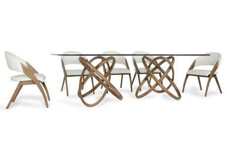 VIG Furniture - Modrest Mason Modern Glass & Walnut Dining Table - VGCSDT-16092
