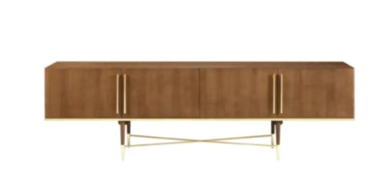 Vig Furniture - Modrest Bernard Mid-Century Modern Walnut & Gold Buffet - Vgcssb-17118