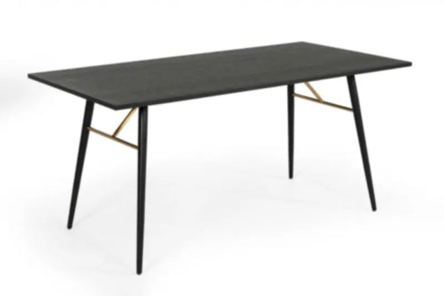 Vig Furniture - Modrest Billy Modern Black Oak & Gold Dining Table - Vgdwj3497