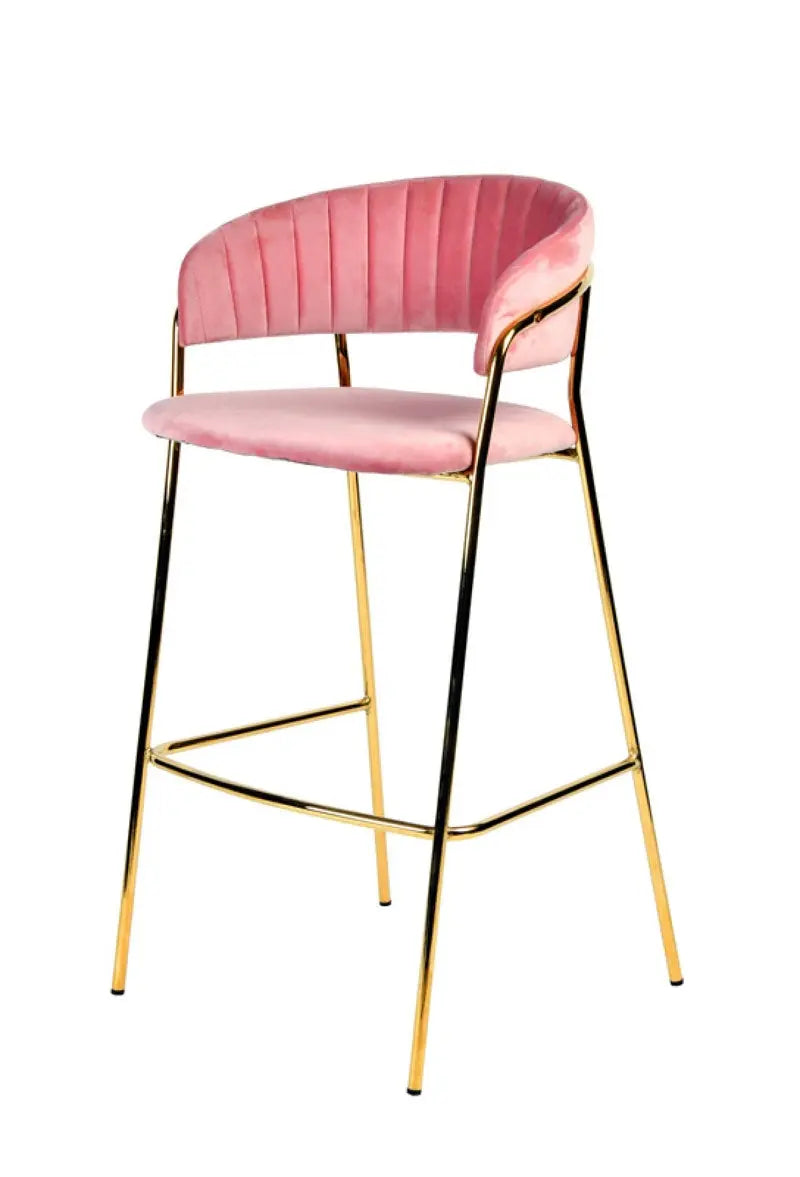 Vig Furniture - Modrest Brandy Modern Pink Fabric Bar Stool (Set Of 2) - Vgfh-Fdc7052-Pnk