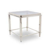 Vig Furniture - Modrest Agar Modern Glass & Stainless Steel End Table - Vghb235B