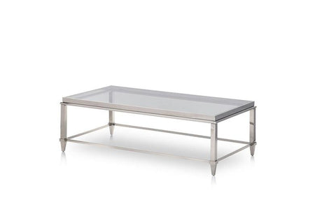 Vig Furniture - Modrest Agar Modern Glass & Stainless Steel Coffee Table - VGHB235D