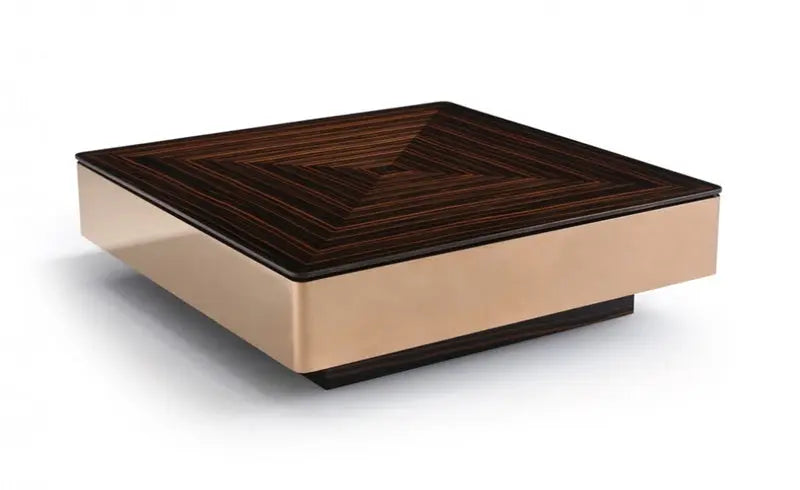 Vig Furniture - Modrest Larice Modern Square Ebony & Rosegold Coffee Table - Vghb268E-Ebn