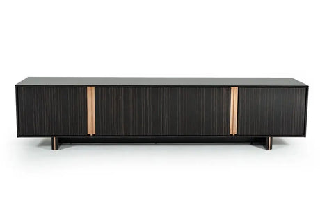 Vig Furniture - Modrest Chadwick Modern Ebony & Rosegold Tv Stand - Vghb297F-Ebn