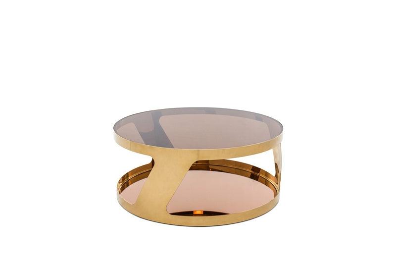 Vig Furniture - Modrest Chandon Modern Round Gold Coffee Table - Vghbn931E