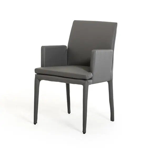 Vig Furniture - Modrest 3036 Modern Grey Leatherette Dining Chair (Set Of 2) - Vghr3036-Gry