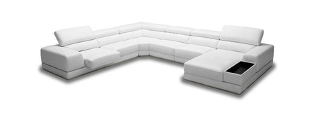 Vig Furniture - Divani Casa Chrysanthemum - Modern White Leather Sectional Sofa - VGKK1576-M-WHT