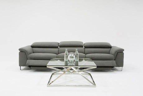 VIG Furniture - Divani Casa Maine Modern Grey Velvet Sofa w- Electric Recliners - VGKNE9104-FAB-GRY