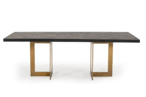 Vig Furniture - Modrest Cheryl Modern Black Acacia & Antique Brass Dining Table - Vglbowen-Dt220