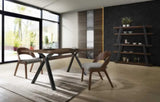 Vig Furniture - Modrest Runyon Modern Walnut & Grey Fabric Dining Set - Vgma-Runyon-Set