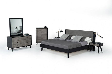 VIG Furniture - Nova Domus Panther Contemporary Grey & Black Bedroom Set - VGMABR-77-SET