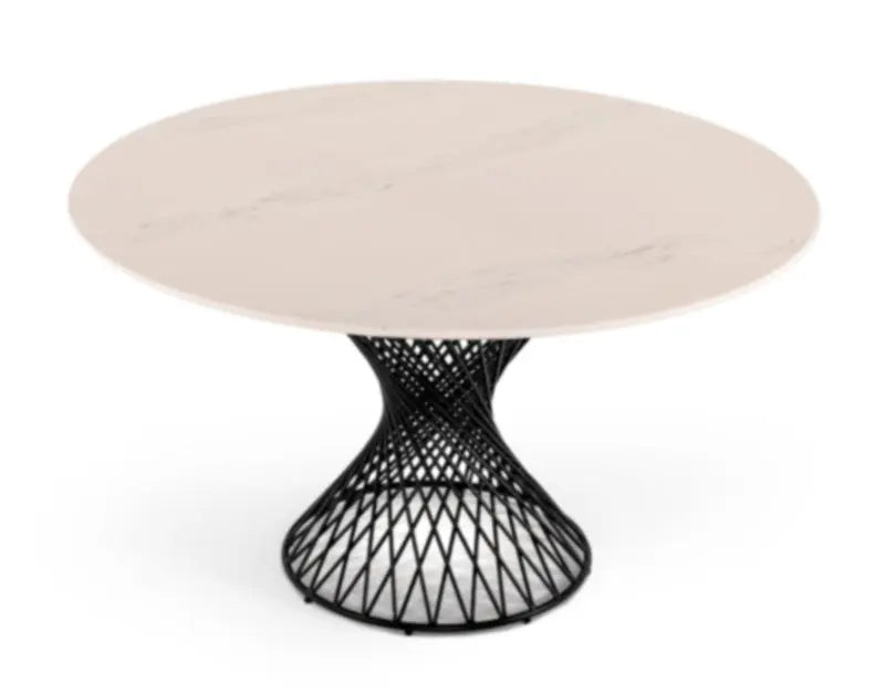 Vig Furniture - Modrest Joyce Modern Round White Cultured Marble Dining Table - Vgmamit-5167