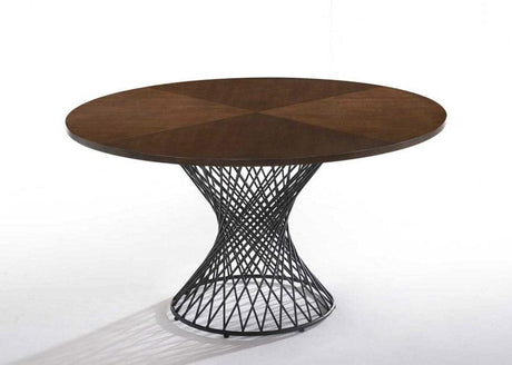 Vig Furniture - Modrest Theresa Modern Round Walnut & Black Table - Vgmamit-5210