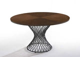 Vig Furniture - Modrest Theresa Modern Round Walnut & Black Table - Vgmamit-5210