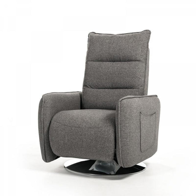 Vig Furniture - Divani Casa Fairfax Modern Grey Fabric Recliner Chair - Vgmb-R033-Gry