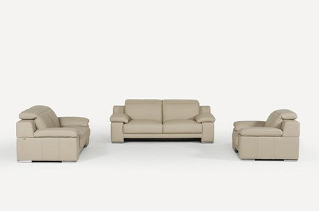 Vig Furniture - Estro Salotti Evergreen Italian Modern Taupe Leather Sofa Set - VGNTEVERGREEN-TPE