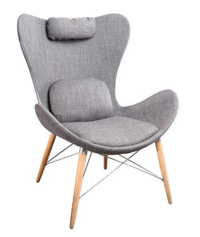 Modrest Britt Modern Grey Fabric Accent Chair Vgobty118-Gry