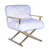 Vig Furniture - Modrest Corley Modern White Faux Fur & Gold Accent Chair - Vgrh-Rhs-Ac-401-Wht
