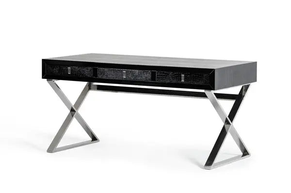 A&X Congress Transitional Black Crocodile Desk Vgunas706 - 150 - Blk - VGUNAS706 - 150 - BLK - Home Elegance USA - 1