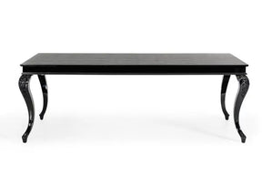 A&X Sovereign Transitional Black Crocodile Dining Table WBlack Gloss Legs Vgunrc830-220-Blk