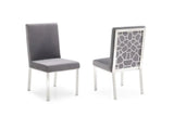 Vig Furniture - Modrest Reba Modern Grey Velvet & Stainless Steel Dining Chair (Set Of 2) - Vgvcb0258-Grystl