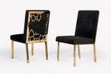 Vig Furniture - Modrest Reba Modern Black Velvet & Gold Dining Chair (Set Of 2) - Vgvcb0258G-Blk