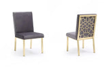 Vig Furniture - Modrest Reba Modern Grey Velvet & Gold Dining Chair (Set Of 2) - Vgvcb0258G-Gry