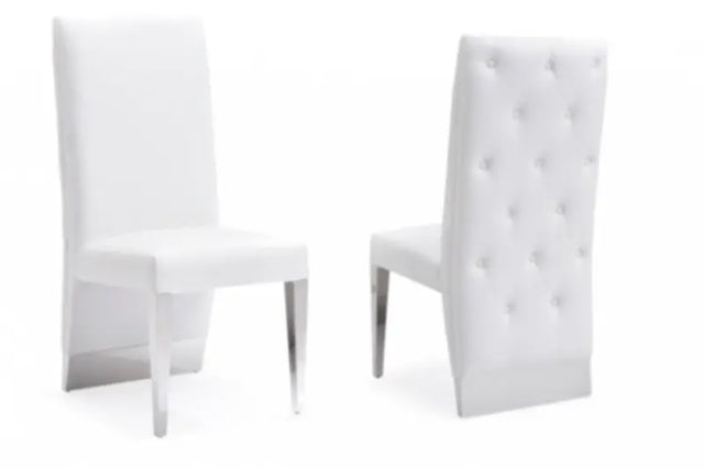 Vig Furniture - Modrest Kilson Modern White Leatherette & Stainless Steel Dining Chair (Set Of 2) - Vgvcb1819-Wht