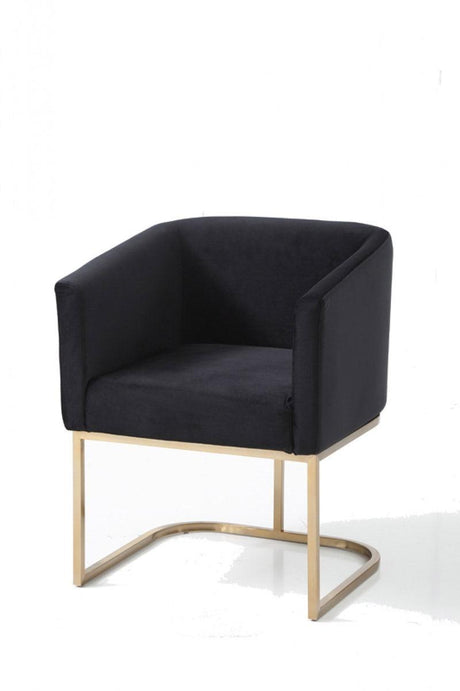 VIG Furniture - Modrest Yukon Modern Black Velvet & Gold Dining Chair - VGVCB8362-BLKGLD
