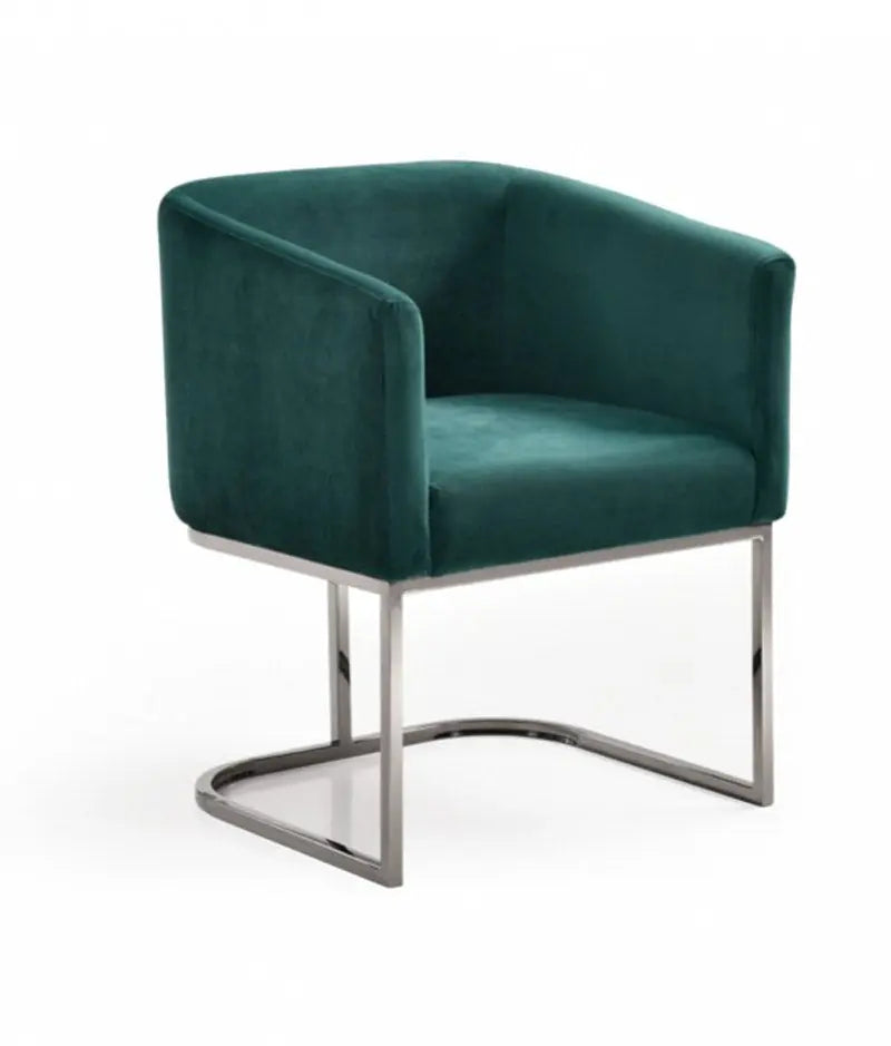 Vig Furniture - Modrest Yukon Modern Green Velvet & Black Gun Dining Chair - Vgvcb8362-Grngun