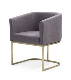 Modrest Yukon Modern Grey Fabric & Antique Brass Dining Chair Vgvcb8362-Grybrs
