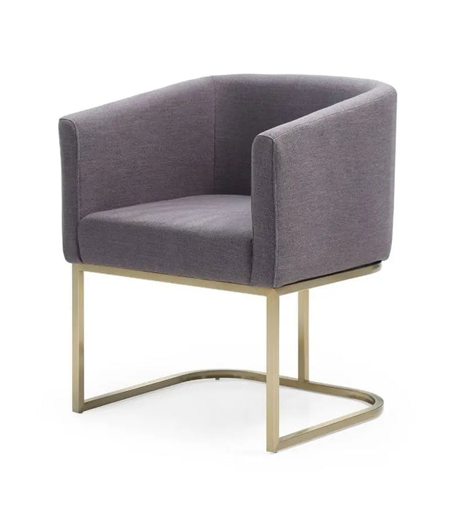 Vig Furniture - Modrest Yukon Modern Grey Fabric & Antique Brass Dining Chair - Vgvcb8362-Grybrs